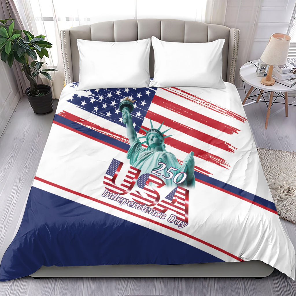 4th Of July United States Bedding Set USA 250 Years Anniversary Statue Of Liberty