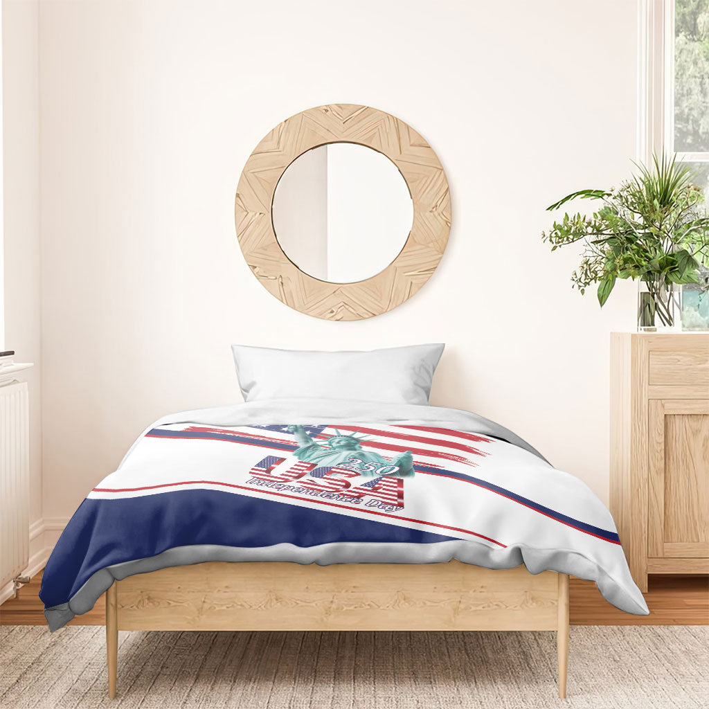 4th Of July United States Bedding Set USA 250 Years Anniversary Statue Of Liberty