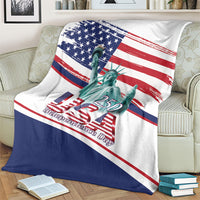 4th Of July United States Blanket USA 250 Years Anniversary Statue Of Liberty
