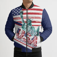 4th Of July United States Bomber Puffer Jacket USA 250 Years Anniversary Statue Of Liberty