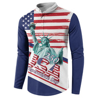 4th Of July United States Button Sweatshirt USA 250 Years Anniversary Statue Of Liberty