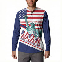 4th Of July United States Button Sweatshirt USA 250 Years Anniversary Statue Of Liberty