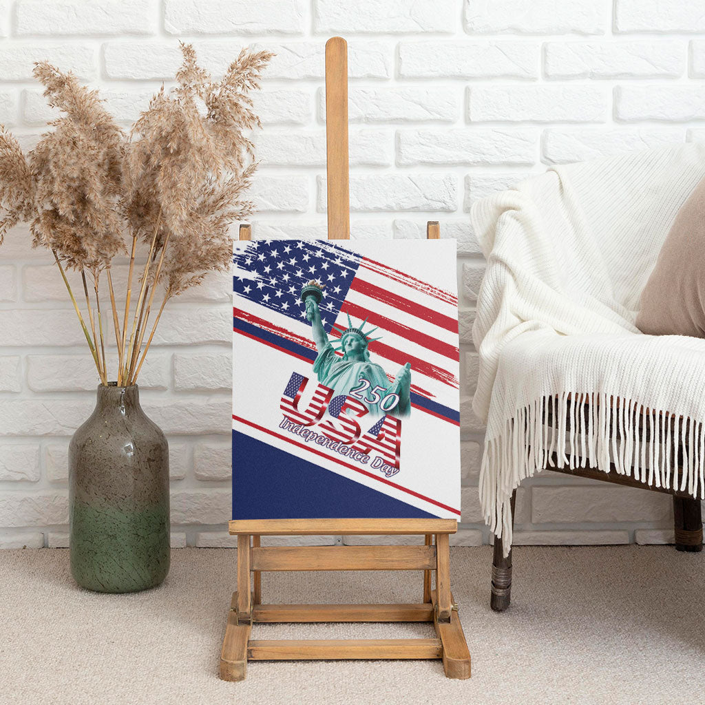 4th Of July United States Canvas Wall Art USA 250 Years Anniversary Statue Of Liberty