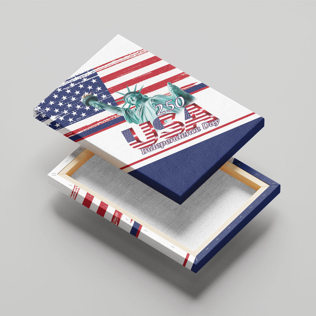 4th Of July United States Canvas Wall Art USA 250 Years Anniversary Statue Of Liberty