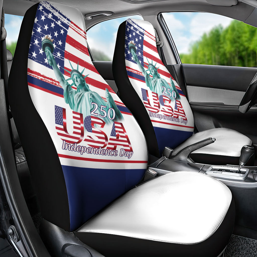 4th Of July United States Car Seat Cover USA 250 Years Anniversary Statue Of Liberty