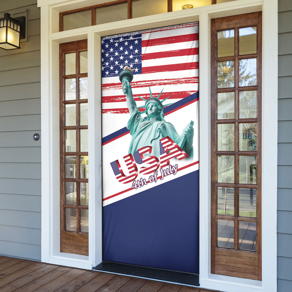4th Of July United States Door Cover USA 250 Years Anniversary Statue Of Liberty