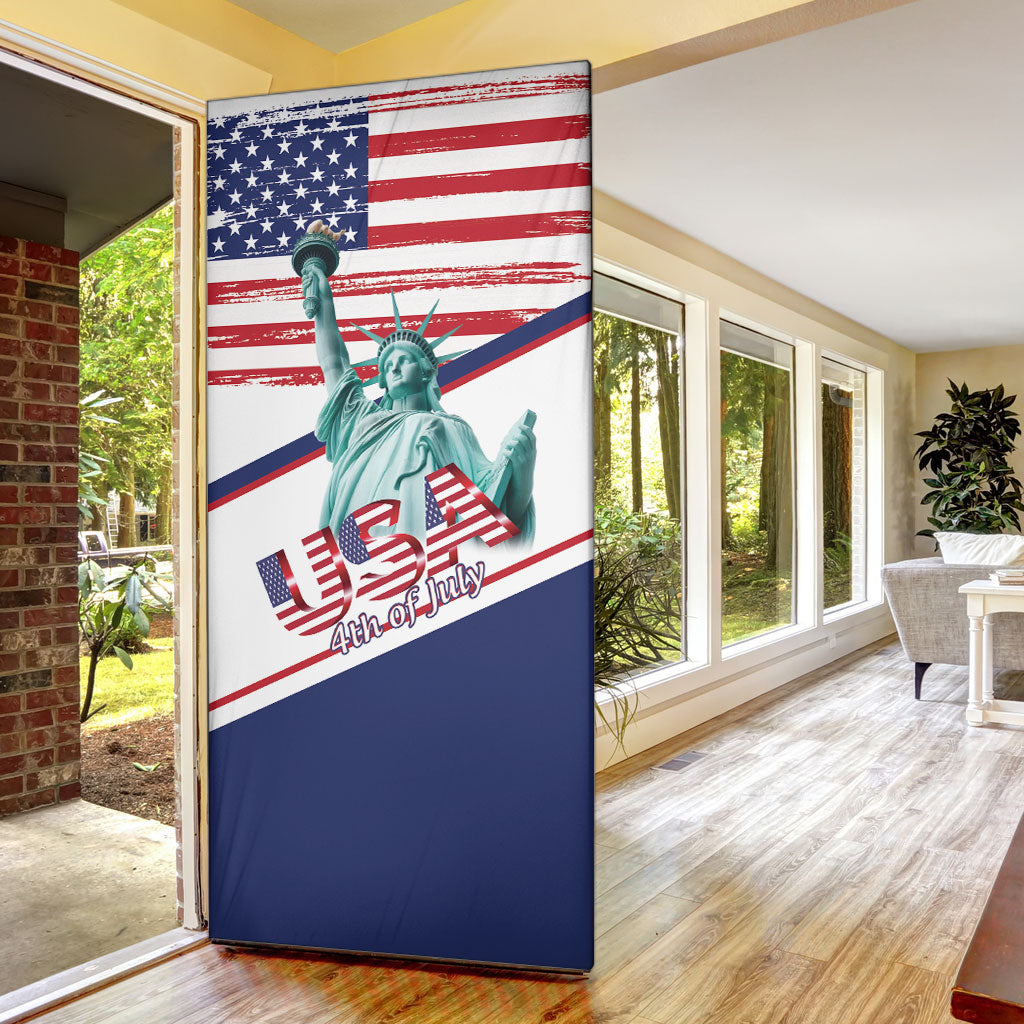 4th Of July United States Door Cover USA 250 Years Anniversary Statue Of Liberty