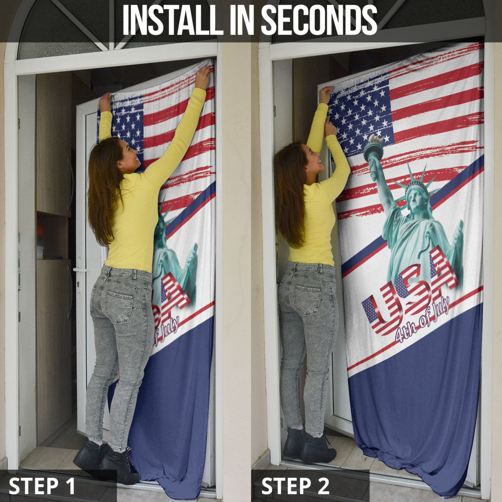 4th Of July United States Door Cover USA 250 Years Anniversary Statue Of Liberty