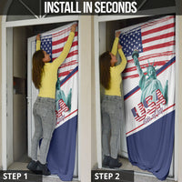 4th Of July United States Door Cover USA 250 Years Anniversary Statue Of Liberty