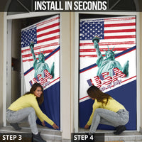 4th Of July United States Door Cover USA 250 Years Anniversary Statue Of Liberty