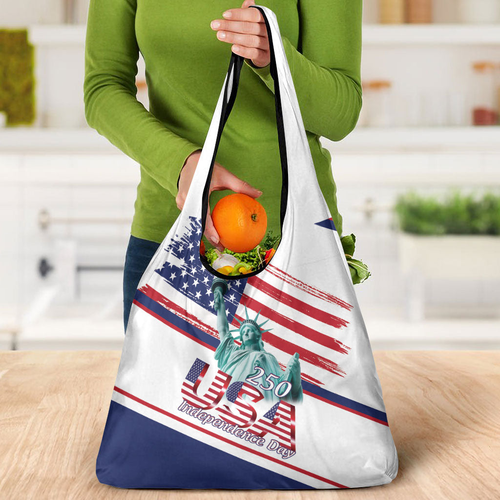 4th Of July United States Grocery Bag USA 250 Years Anniversary Statue Of Liberty