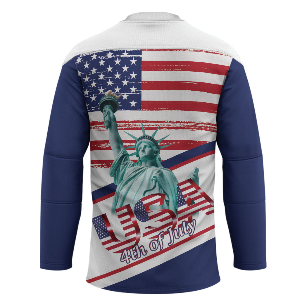4th Of July United States Hockey Jersey USA 250 Years Anniversary Statue Of Liberty