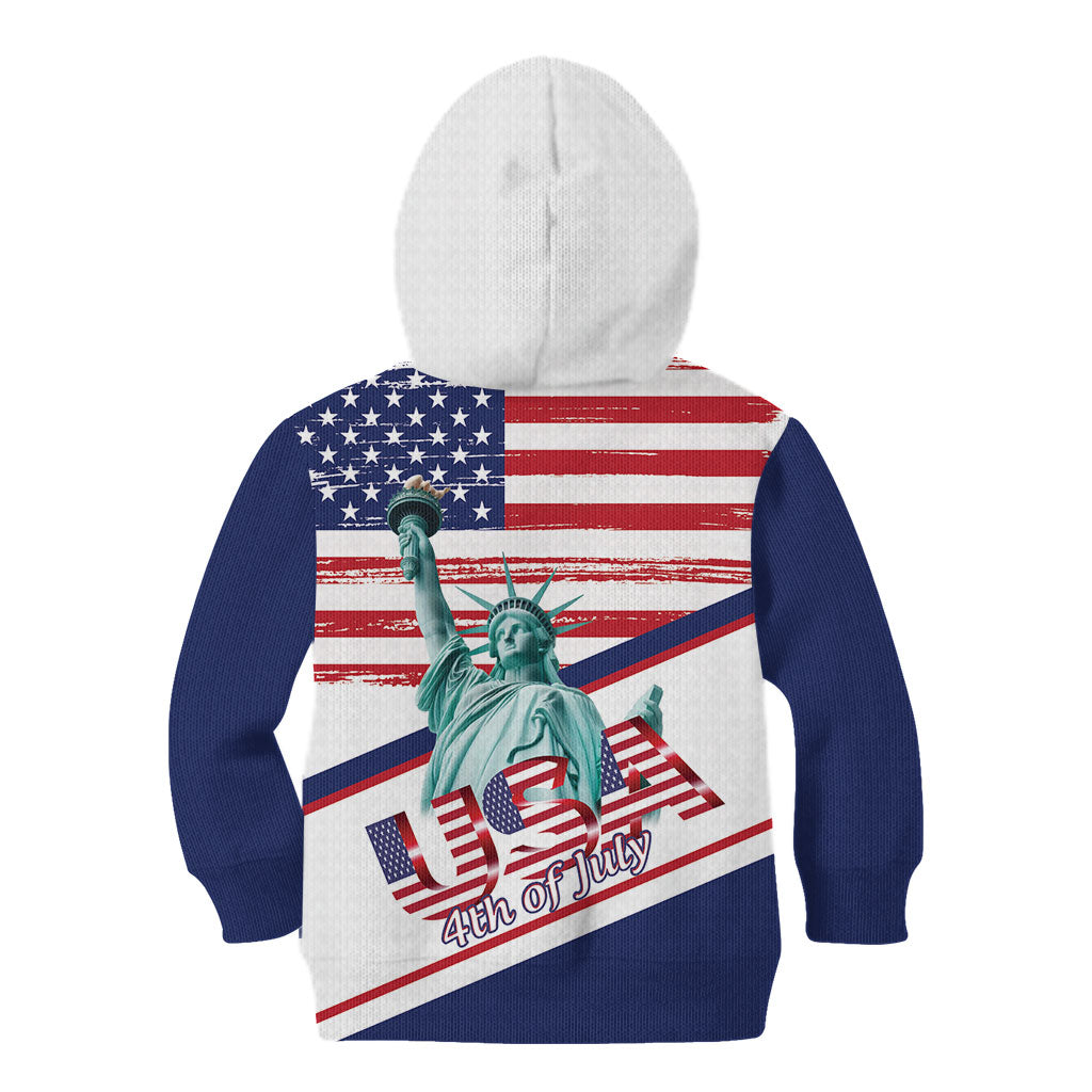 4th Of July United States Kid Hoodie USA 250 Years Anniversary Statue Of Liberty