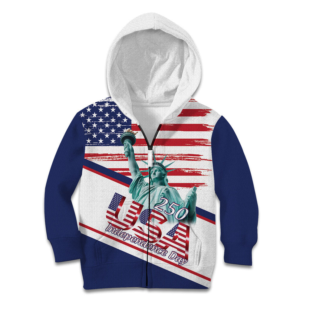 4th Of July United States Kid Hoodie USA 250 Years Anniversary Statue Of Liberty