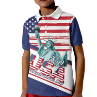 4th Of July United States Kid Polo Shirt USA 250 Years Anniversary Statue Of Liberty