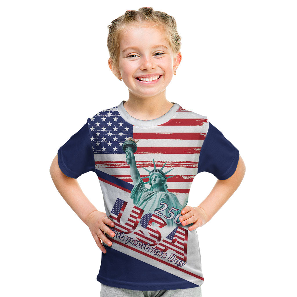 4th Of July United States Kid T Shirt USA 250 Years Anniversary Statue Of Liberty