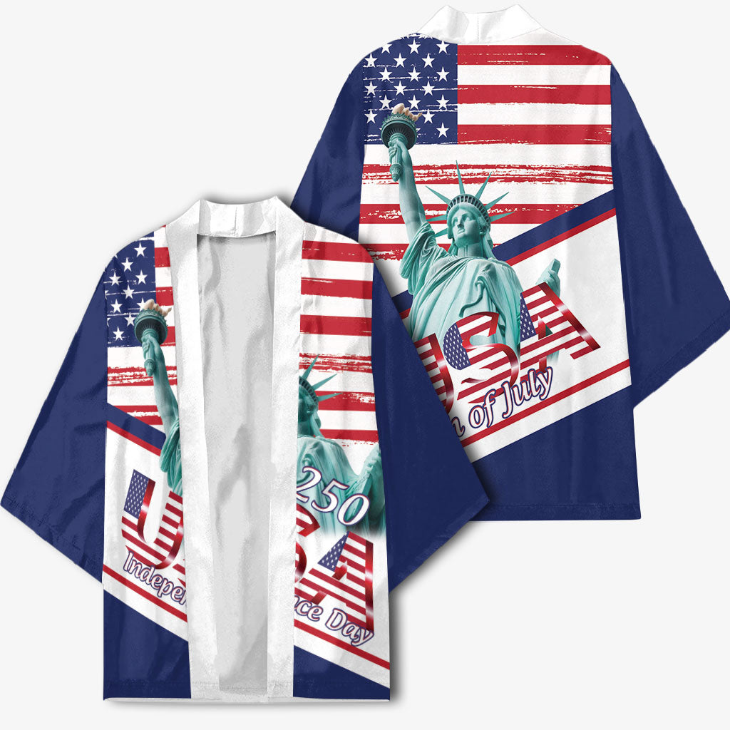 4th Of July United States Kimono USA 250 Years Anniversary Statue Of Liberty