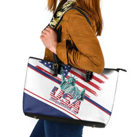 4th Of July United States Leather Tote Bag USA 250 Years Anniversary Statue Of Liberty