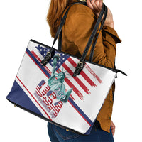 4th Of July United States Leather Tote Bag USA 250 Years Anniversary Statue Of Liberty