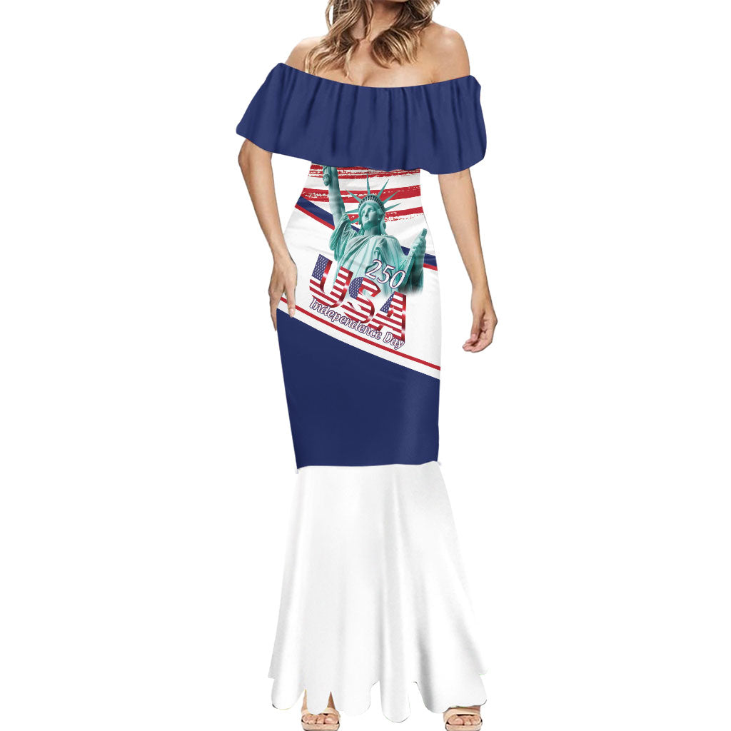 4th Of July United States Mermaid Dress USA 250 Years Anniversary Statue Of Liberty