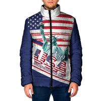 4th Of July United States Padded Jacket USA 250 Years Anniversary Statue Of Liberty