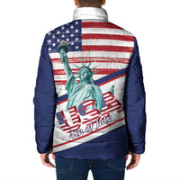 4th Of July United States Padded Jacket USA 250 Years Anniversary Statue Of Liberty