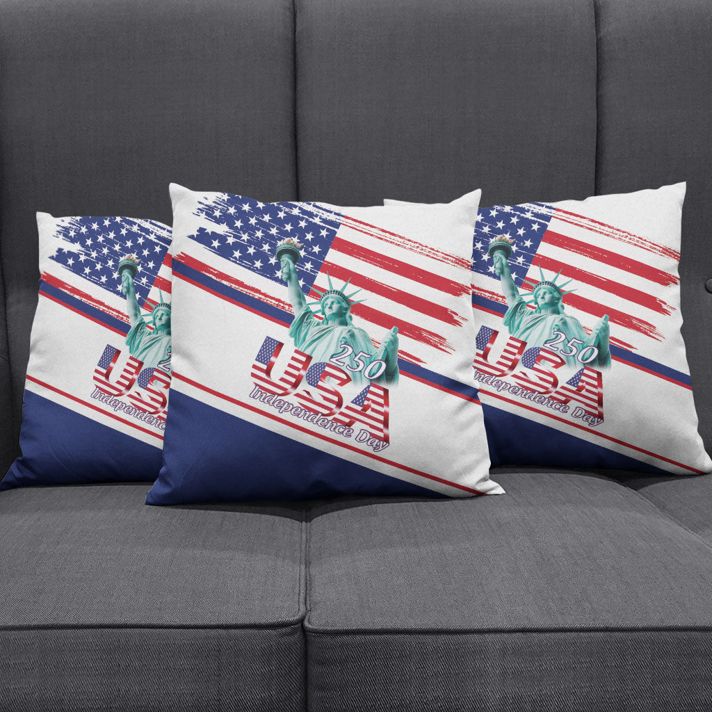 4th Of July United States Pillow Cover USA 250 Years Anniversary Statue Of Liberty