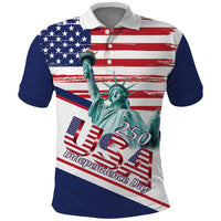 4th Of July United States Polo Shirt USA 250 Years Anniversary Statue Of Liberty