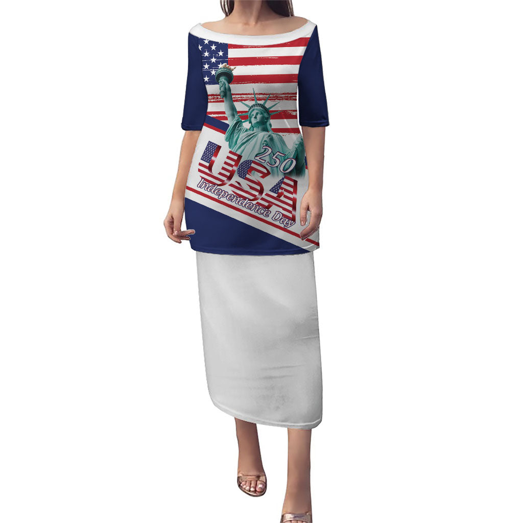 4th Of July United States Puletasi USA 250 Years Anniversary Statue Of Liberty