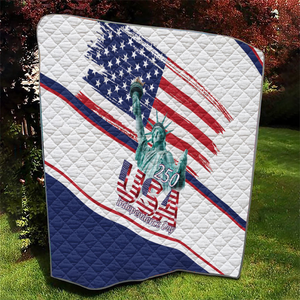 4th Of July United States Quilt USA 250 Years Anniversary Statue Of Liberty