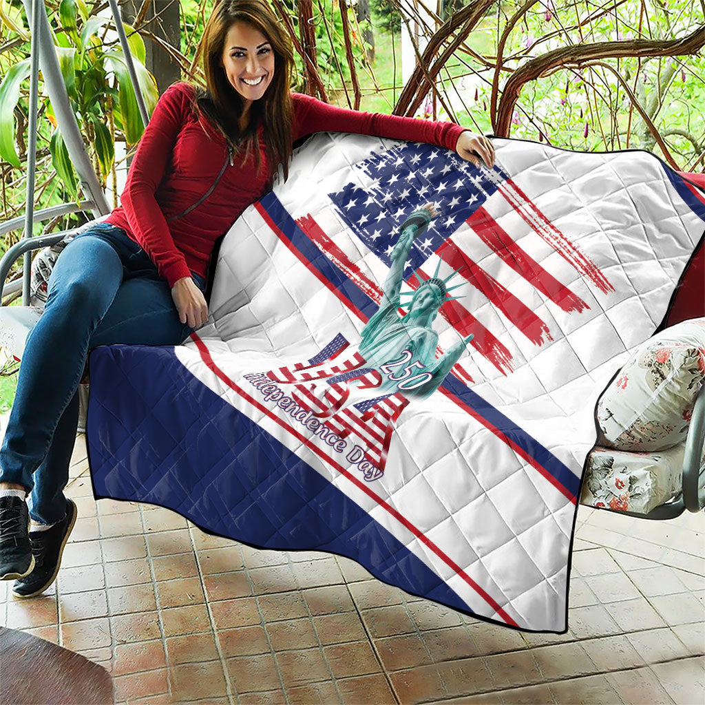 4th Of July United States Quilt USA 250 Years Anniversary Statue Of Liberty