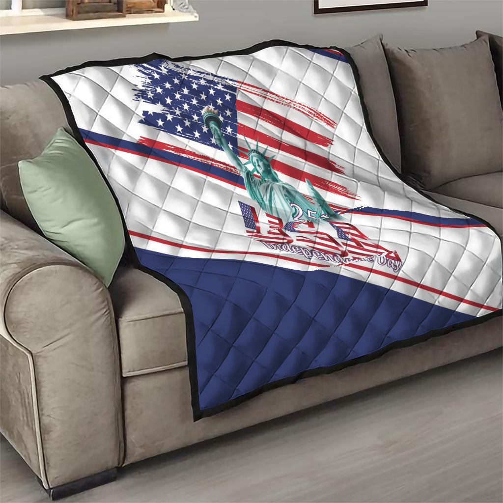 4th Of July United States Quilt USA 250 Years Anniversary Statue Of Liberty