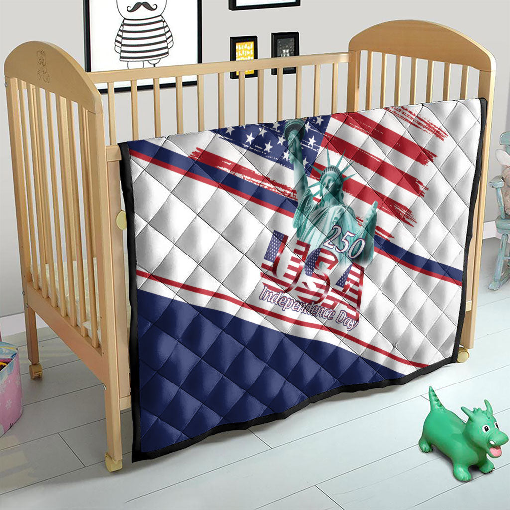4th Of July United States Quilt USA 250 Years Anniversary Statue Of Liberty