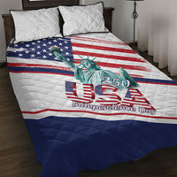 4th Of July United States Quilt Bed Set USA 250 Years Anniversary Statue Of Liberty