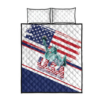 4th Of July United States Quilt Bed Set USA 250 Years Anniversary Statue Of Liberty