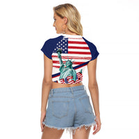 4th Of July United States Raglan Cropped T Shirt USA 250 Years Anniversary Statue Of Liberty