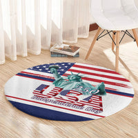 4th Of July United States Round Carpet USA 250 Years Anniversary Statue Of Liberty
