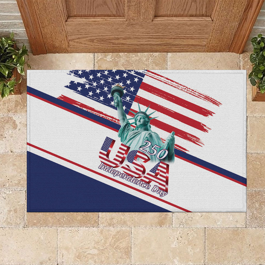 4th Of July United States Rubber Doormat USA 250 Years Anniversary Statue Of Liberty