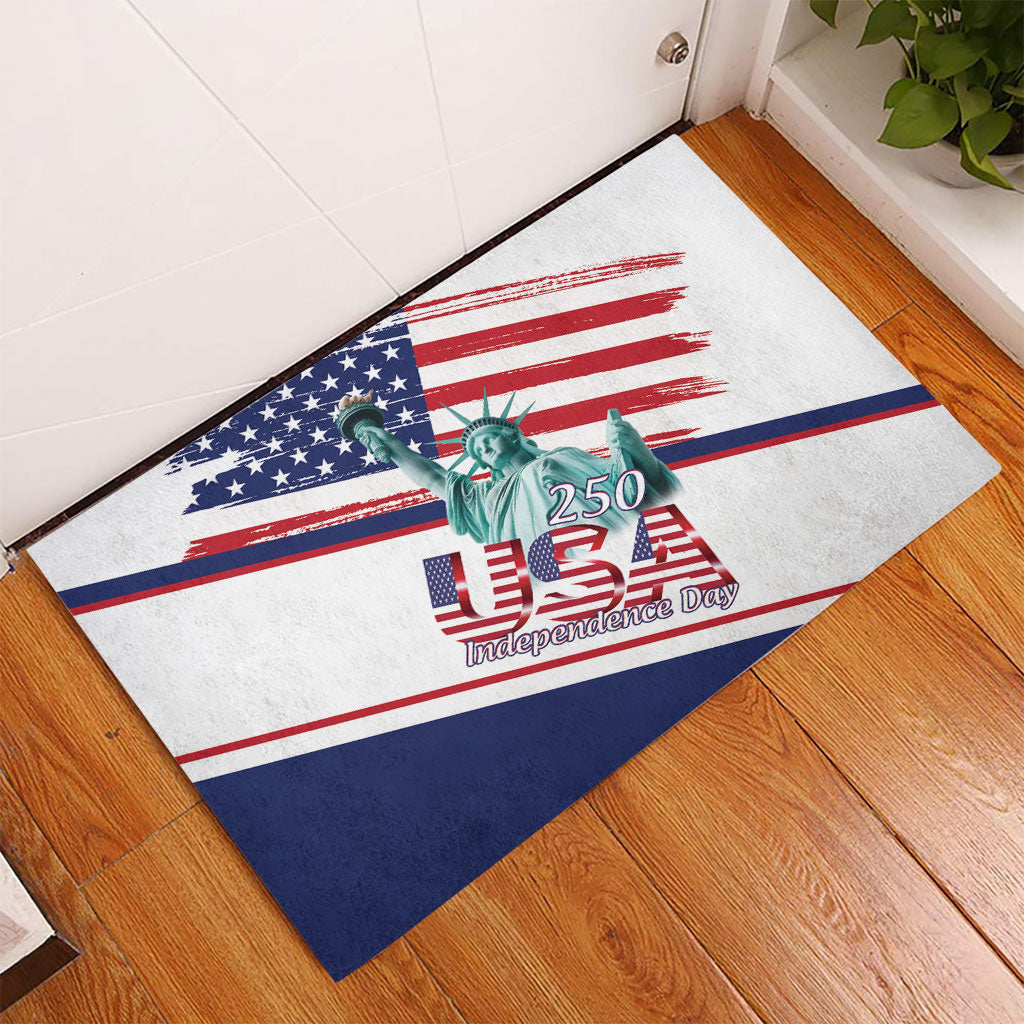 4th Of July United States Rubber Doormat USA 250 Years Anniversary Statue Of Liberty