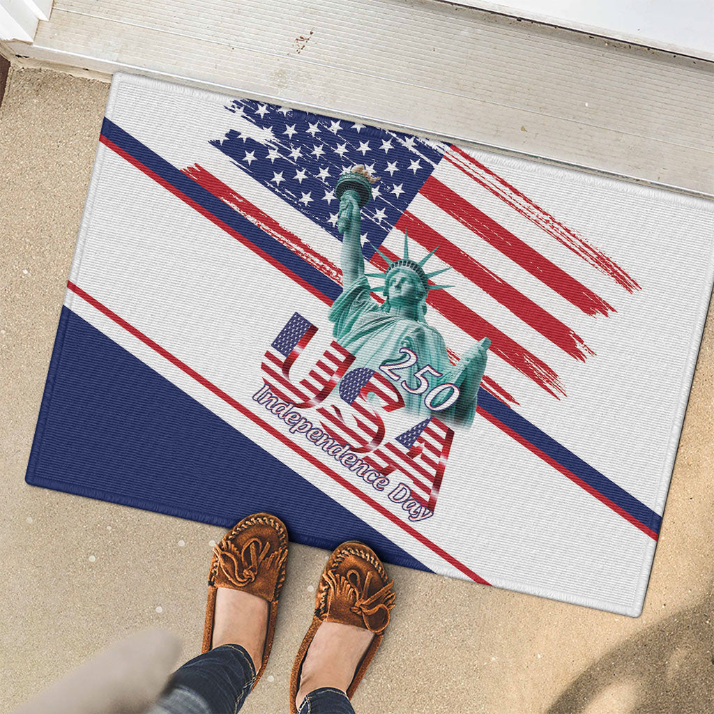 4th Of July United States Rubber Doormat USA 250 Years Anniversary Statue Of Liberty