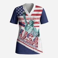 4th Of July United States Scrub Top USA 250 Years Anniversary Statue Of Liberty