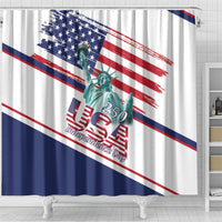 4th Of July United States Shower Curtain USA 250 Years Anniversary Statue Of Liberty