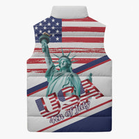 4th Of July United States Sleeveless Puffer Jacket USA 250 Years Anniversary Statue Of Liberty