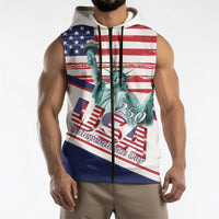 4th Of July United States Sleeveless Zip Hoodie USA 250 Years Anniversary Statue Of Liberty