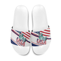 4th Of July United States Slide Sandals USA 250 Years Anniversary Statue Of Liberty