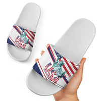 4th Of July United States Slide Sandals USA 250 Years Anniversary Statue Of Liberty