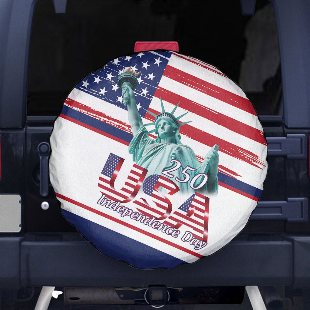 4th Of July United States Spare Tire Cover USA 250 Years Anniversary Statue Of Liberty