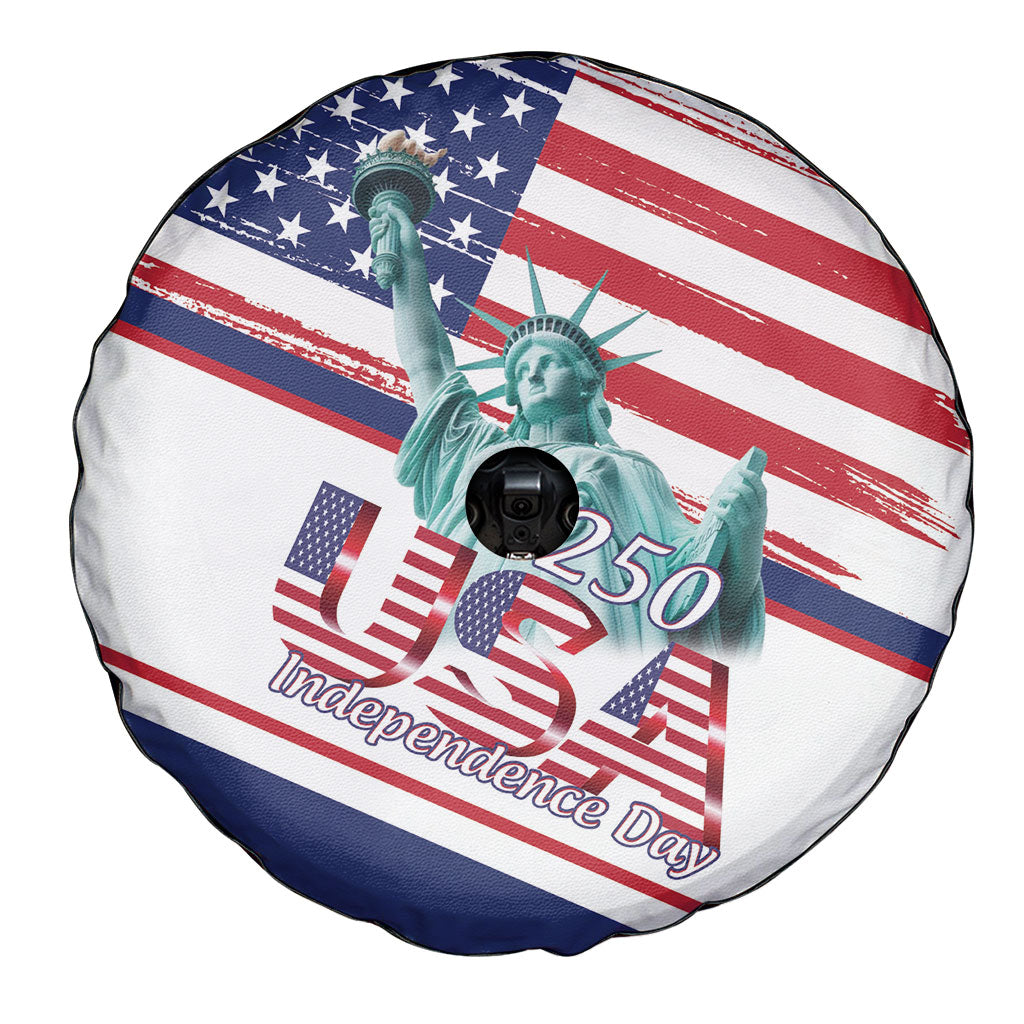 4th Of July United States Spare Tire Cover USA 250 Years Anniversary Statue Of Liberty