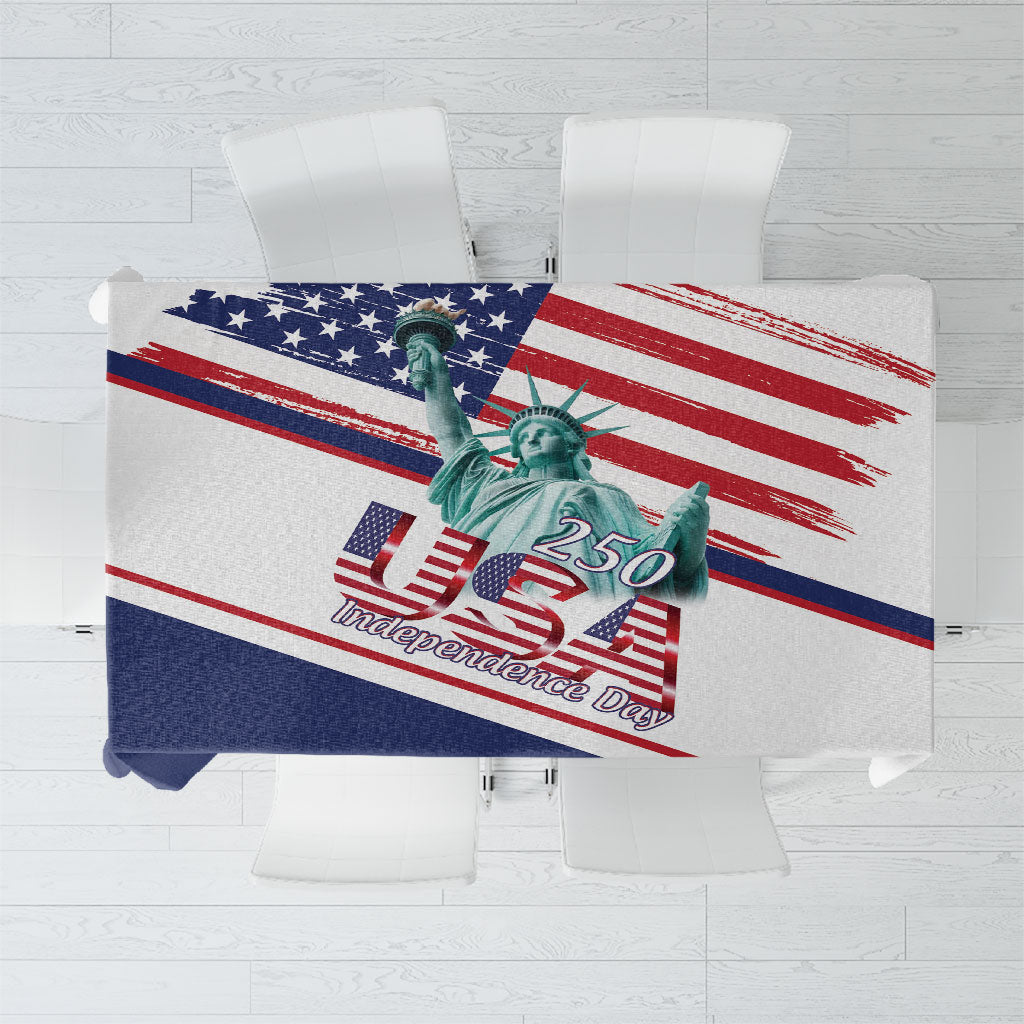 4th Of July United States Tablecloth USA 250 Years Anniversary Statue Of Liberty
