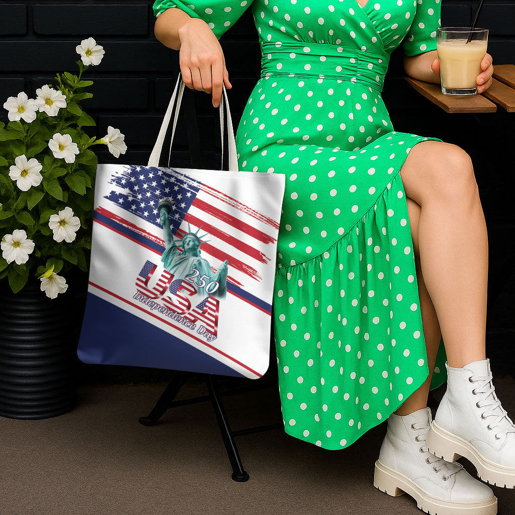 4th Of July United States Tote Bag USA 250 Years Anniversary Statue Of Liberty